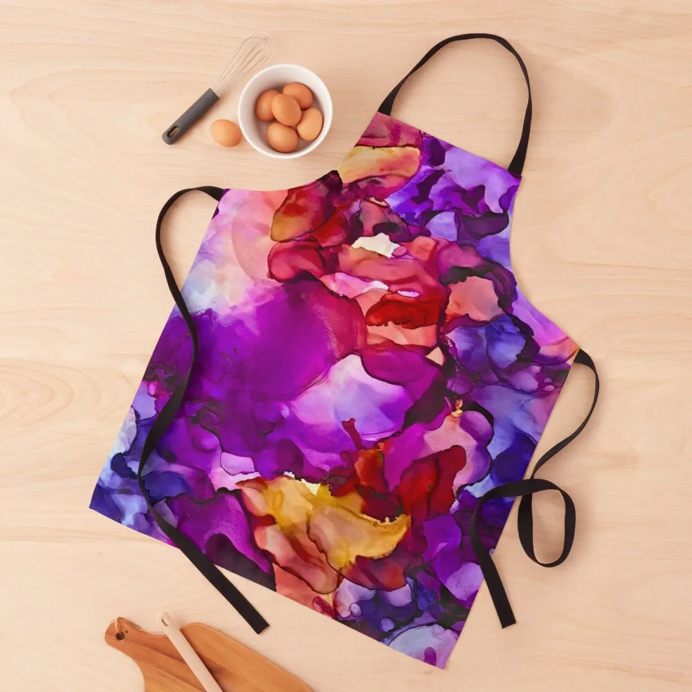 

Waves of Purple Violet and Orange I Apron Camping Restaurant Kitchen Equipment Household Items Apron