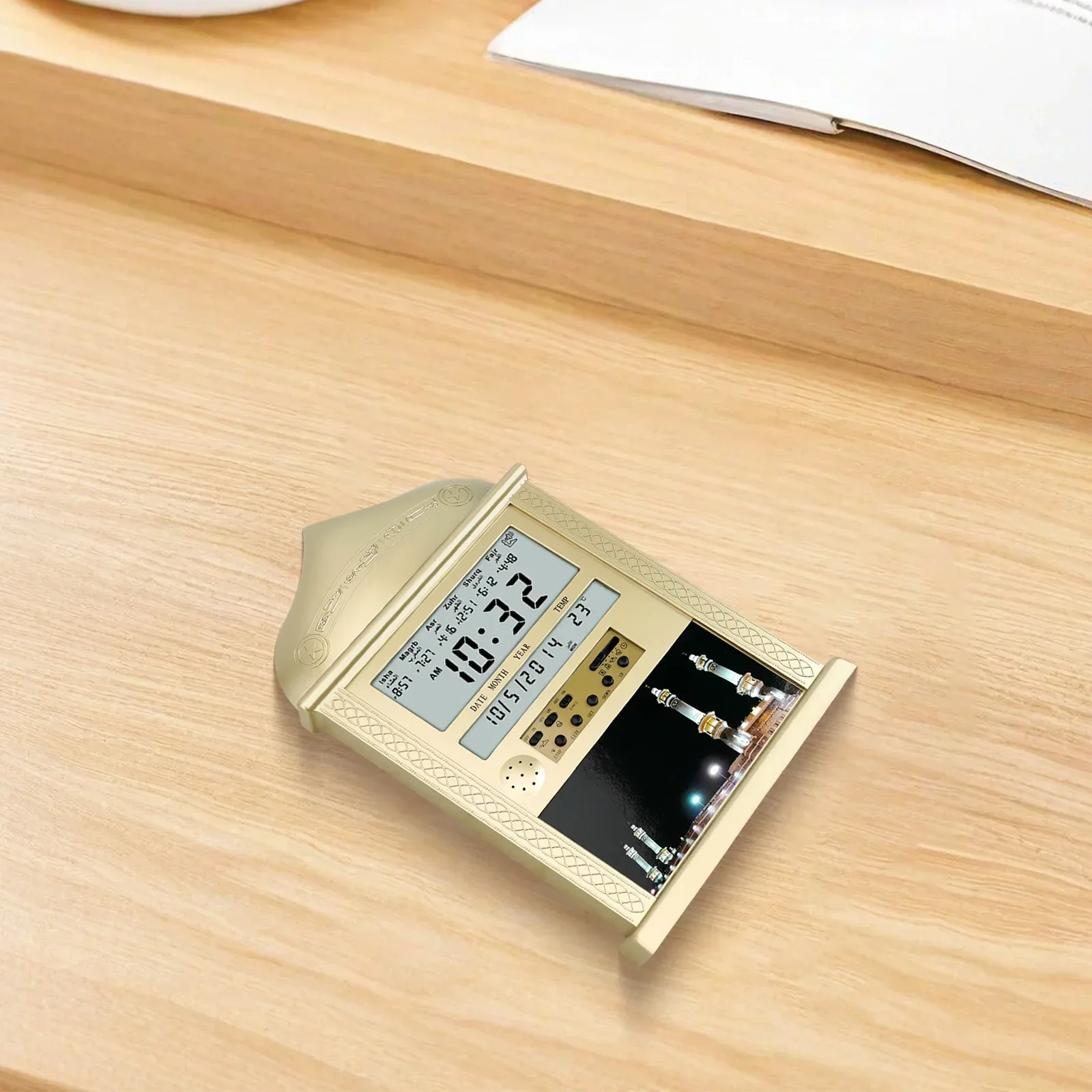

1500 Cities TimAzan Calendar Muslim Prayer Wall Clock Alarm Azan Home Decor Ramadan Party With Alarm Snooze Temperature Function