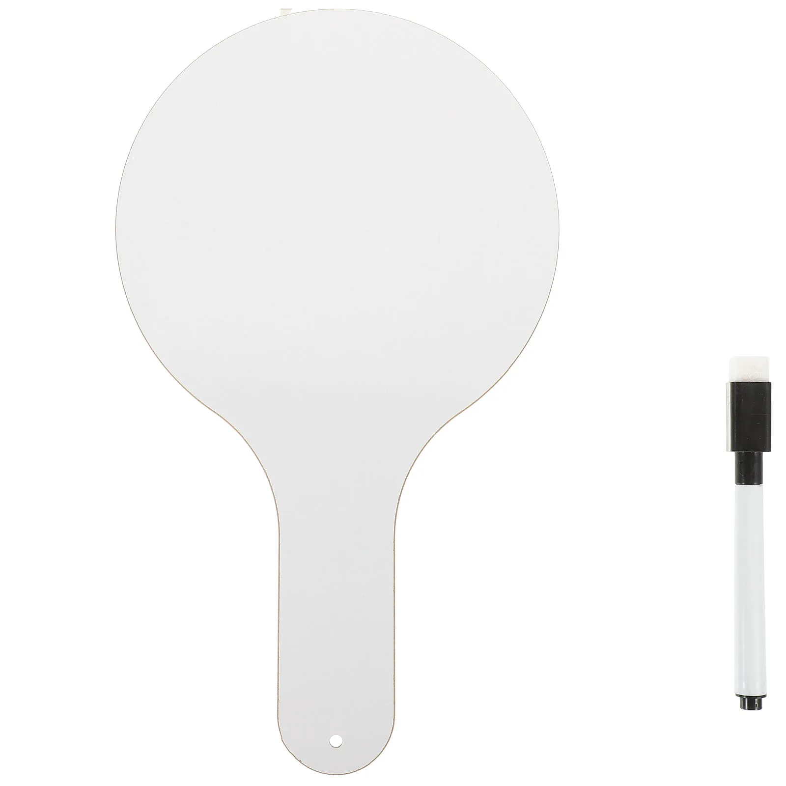 1 Set Handheld Whiteboard Double-Sided Dry Erase Paddle Wooden Handle Student Answer Board Writing Board School Supplies