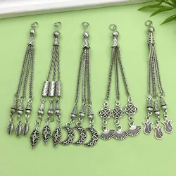 5pcs Alloy Metal Tassel Design Charms Beads Pendants For DIY Prayer Beads Bracelet Necklace Jewelry Making Accessories