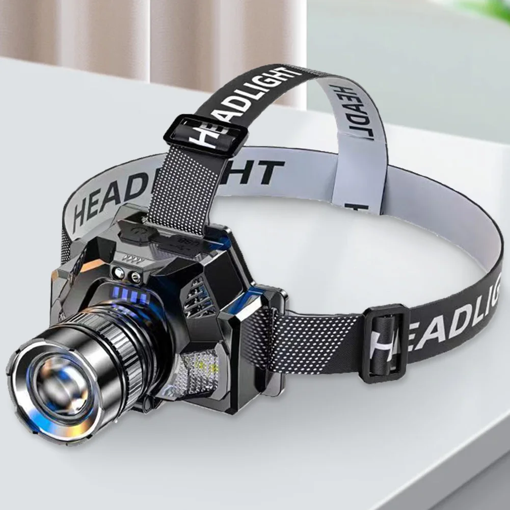 

LED Headlamp Multifunctional Head Torch Portable Headlight Rechargeable Head Flashlight Waterproof for Outdoor Camping