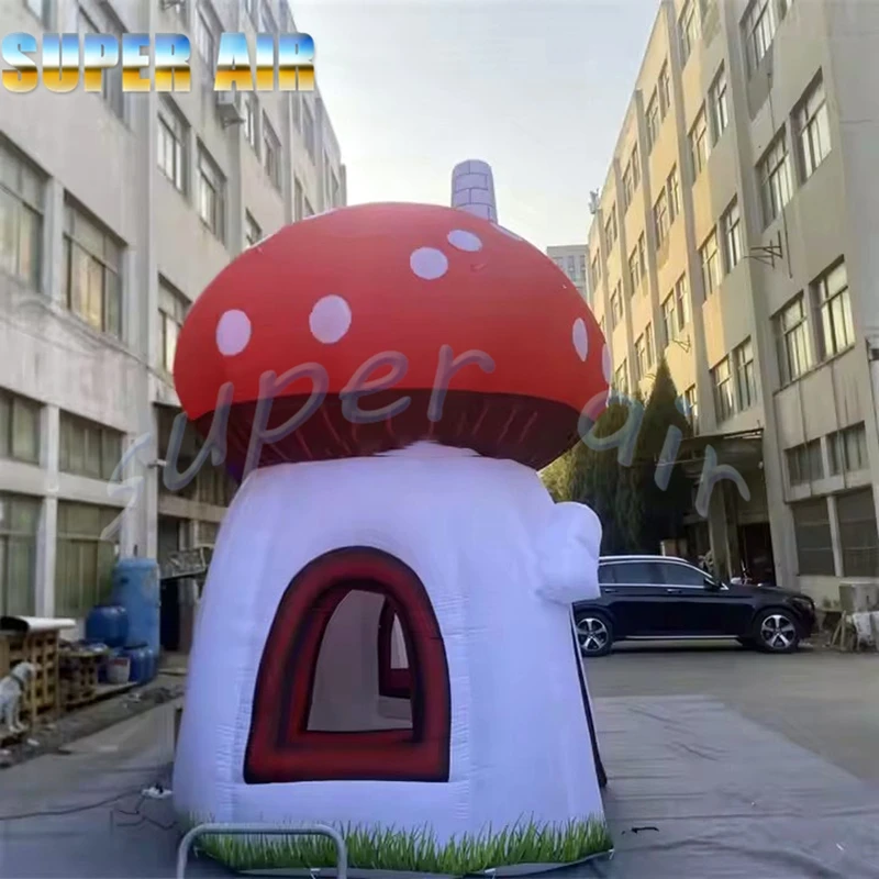 Casa de setas inflable para niños, tienda de campaña con forma de seta, decoración bonita y enorme