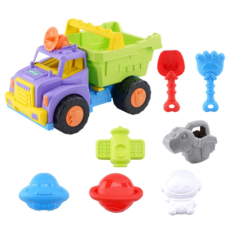 Summer sand digging toys outdoor parent-child interaction cartoon beach truck seaside beach toy set children's summer best toys