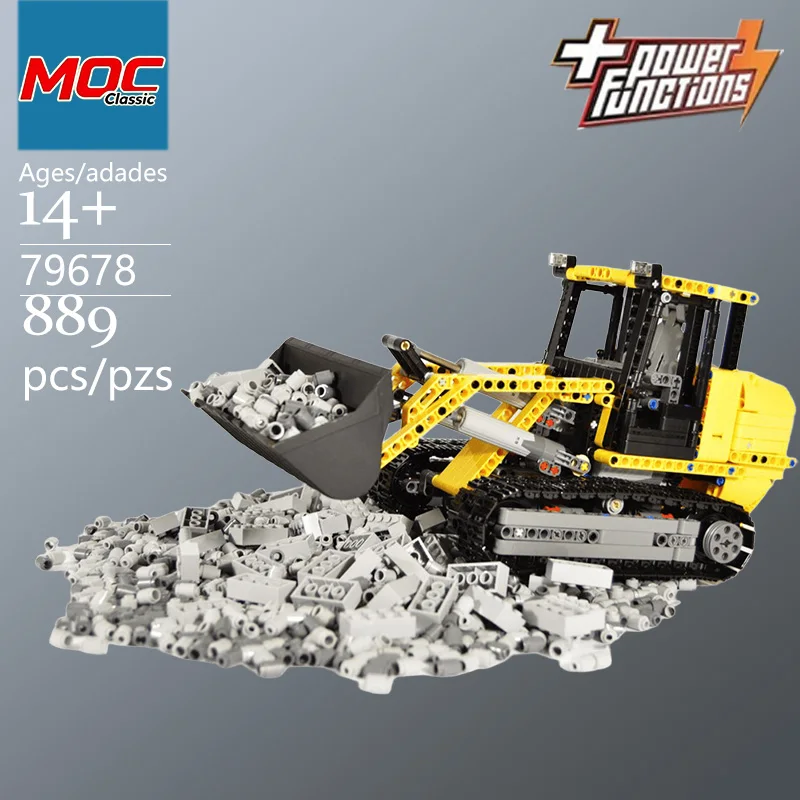 Custom MOC Mini Tracked Forklift Building Block Model - Trendy Educational Toys - Casual Building Game Toys for Holiday gifts