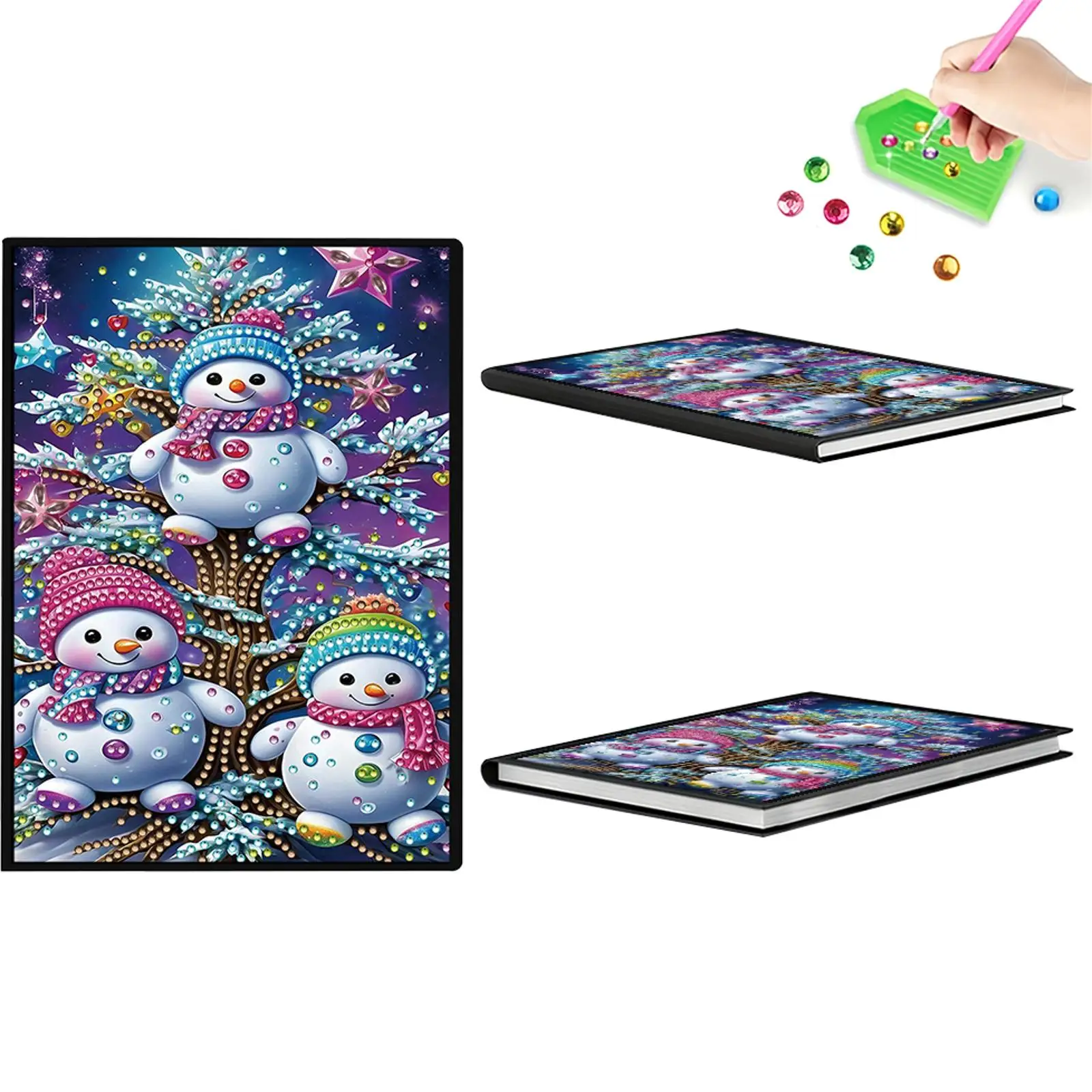 

50-Page A5 Christmas Snowman Diamond Painting Notebook for Adult Holiday Gift
