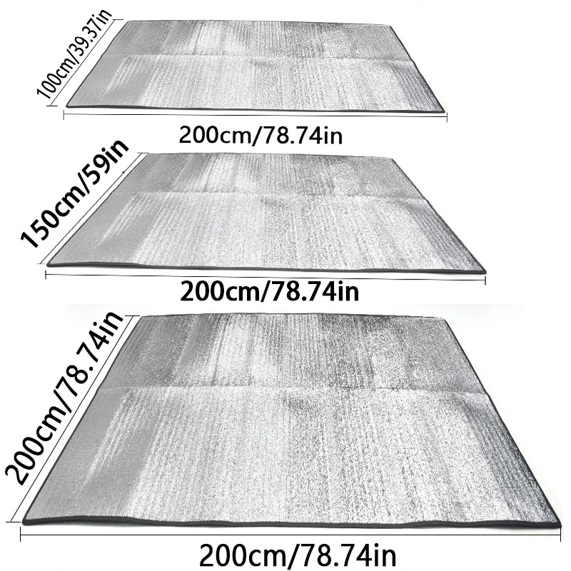 1pc outdoor moisture-proof mat, waterproof and dustproof camping aluminum foil picnic mat, foldable outdoor tent mat image 5