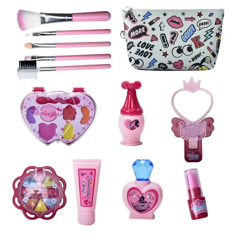 Children's Cosmetic Toys Washable Princess Cosmetic Toy With Powder Box Girl Makeup Kit Makeup Set Beauty Play House For