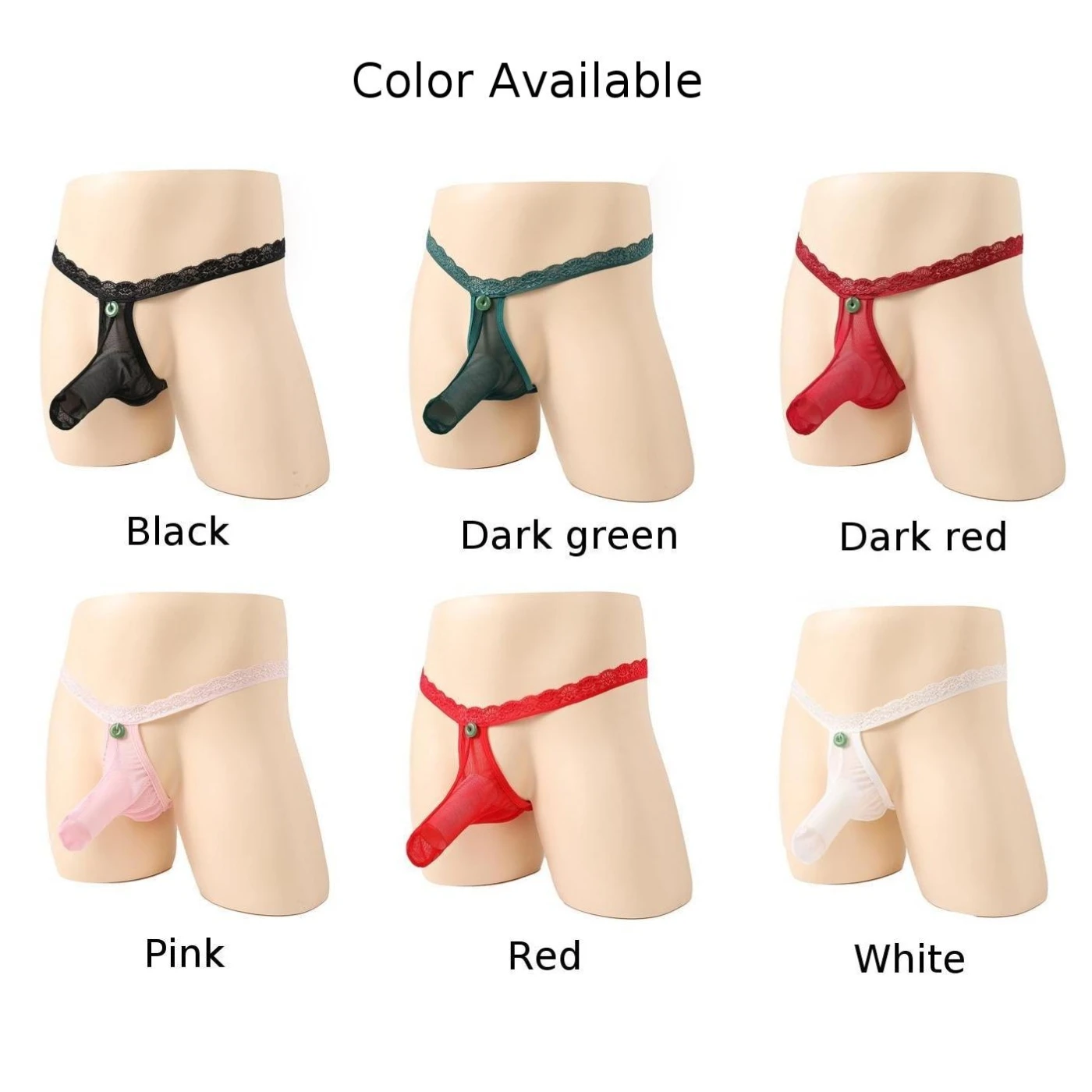 Open Butt G-string Male Elephant Trunk Panties Low Waist G-String T-Back Thong Mesh Brief Sexy Lingerie Gun Egg Separation