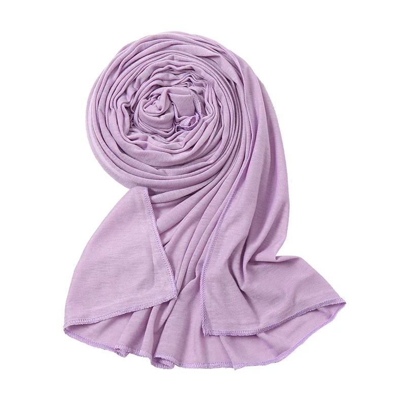 Einfarbig Premium Jersey Hijab Schal Frauen Plain Modal Baumwolle Schal Elastizität Muslimischen Hijab Turban Islam Stirnband Wraps – Detail 7