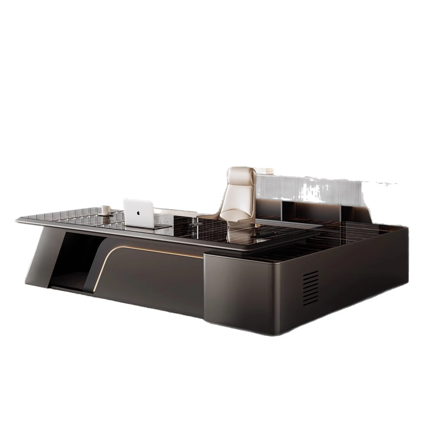 طاولة Boss الخفيفة الفاخرة الراقية، طاولة الرئيس، طاولة الطبقة الكبيرة، كرسي حديث بسيط، مكتب المدير العام