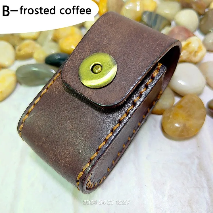Blongk Leather Folding Glasses Box Belt Pack Cowhide Hand-made Foldable Glasses Case Small Waist Bag Men Women PD-ZD