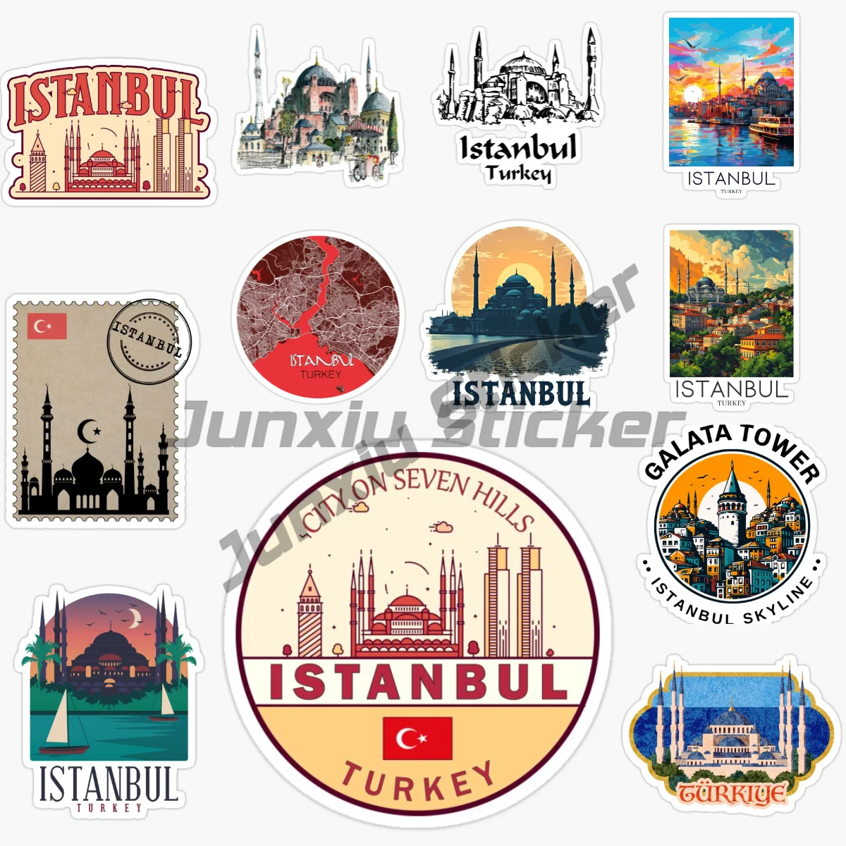 

Türkiye Istanbul национальный флаг национальный герб автомобильная наклейка самоклеящаяся водостойкая ПВХ декоративная наклейка на окна настраиваемая