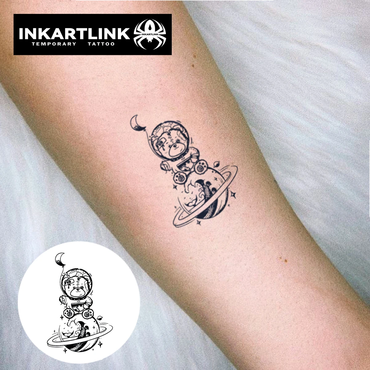 3 pcs Bear Temporary Tattoo,Lasts To 15 Days New Technology Magic Waterproof Semi Permanent Sticker.