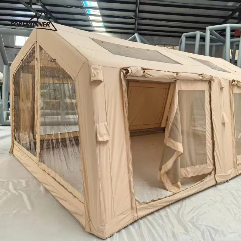 Large Combination Inflatable Tent Family 4 Side Doors Camping Party Tent Outdoor Waterproof Family Travel Tent