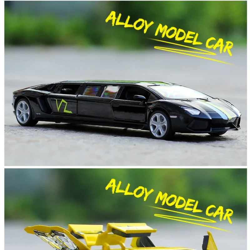 1:32 Lamborghini Extended Version sports car Simulation Diecast Car Metal Alloy Model Car Children's toys collection gifts