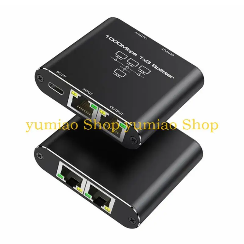 587B 1 to 3 Port Networking Adapter 1000Mbps Fast Speed Gigabit Ethernet Splitter RJ45 Connectors for Multiple Devices