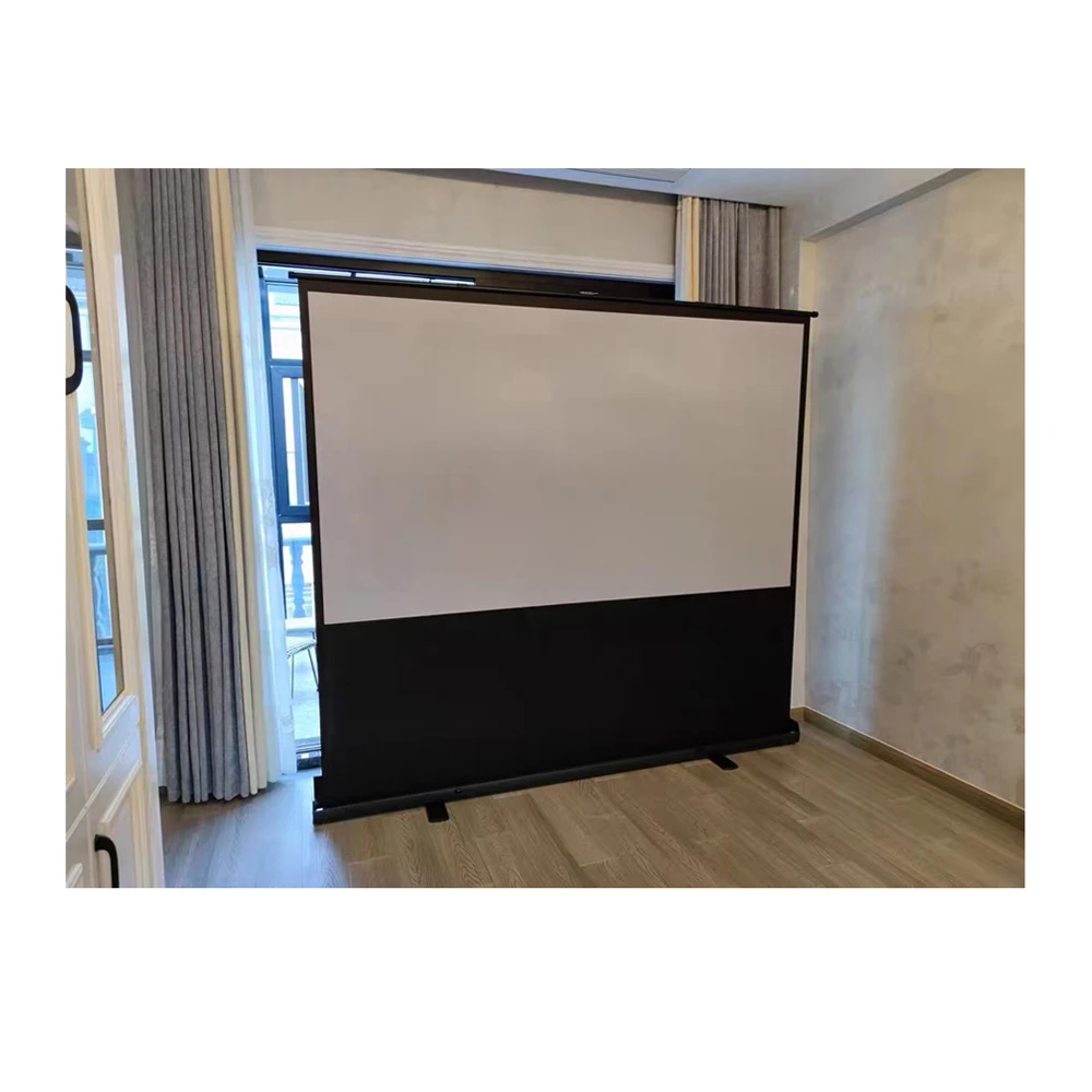202660 80 100 120 Inch Portable Floor Standing Projector Screen Manual air Pressure Floor up Screen for Home Movie Meeting Outdo
