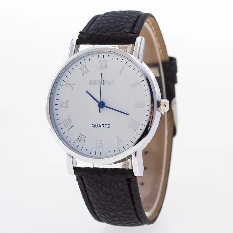 Men's Fashion  Watches Simple Men Business Leather Quartz Watch Gold Sliver Dial Wristwatch Relogio Masculino