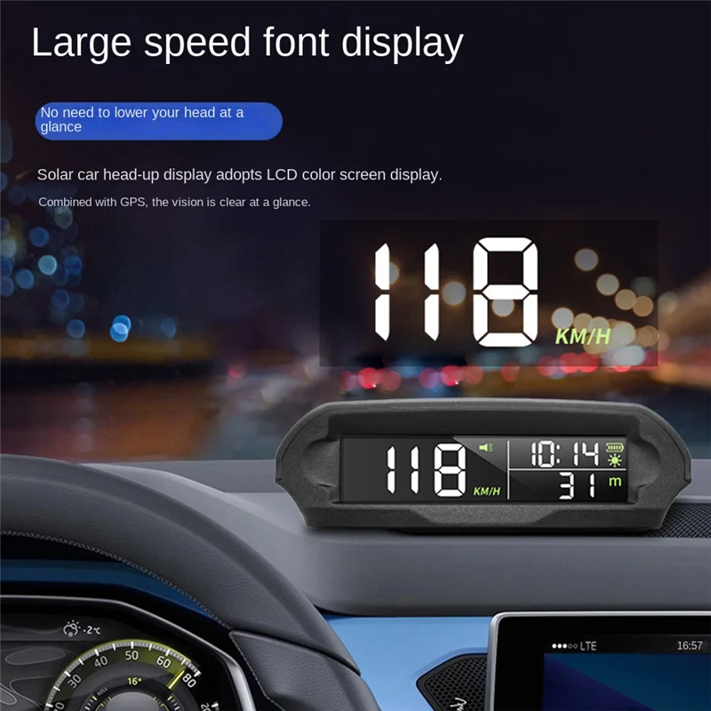 

Universal HUD X 98 Car Solar Digital Meter GPS Speedometer Overspeed Alarm Distance Altitude Head Up Display
