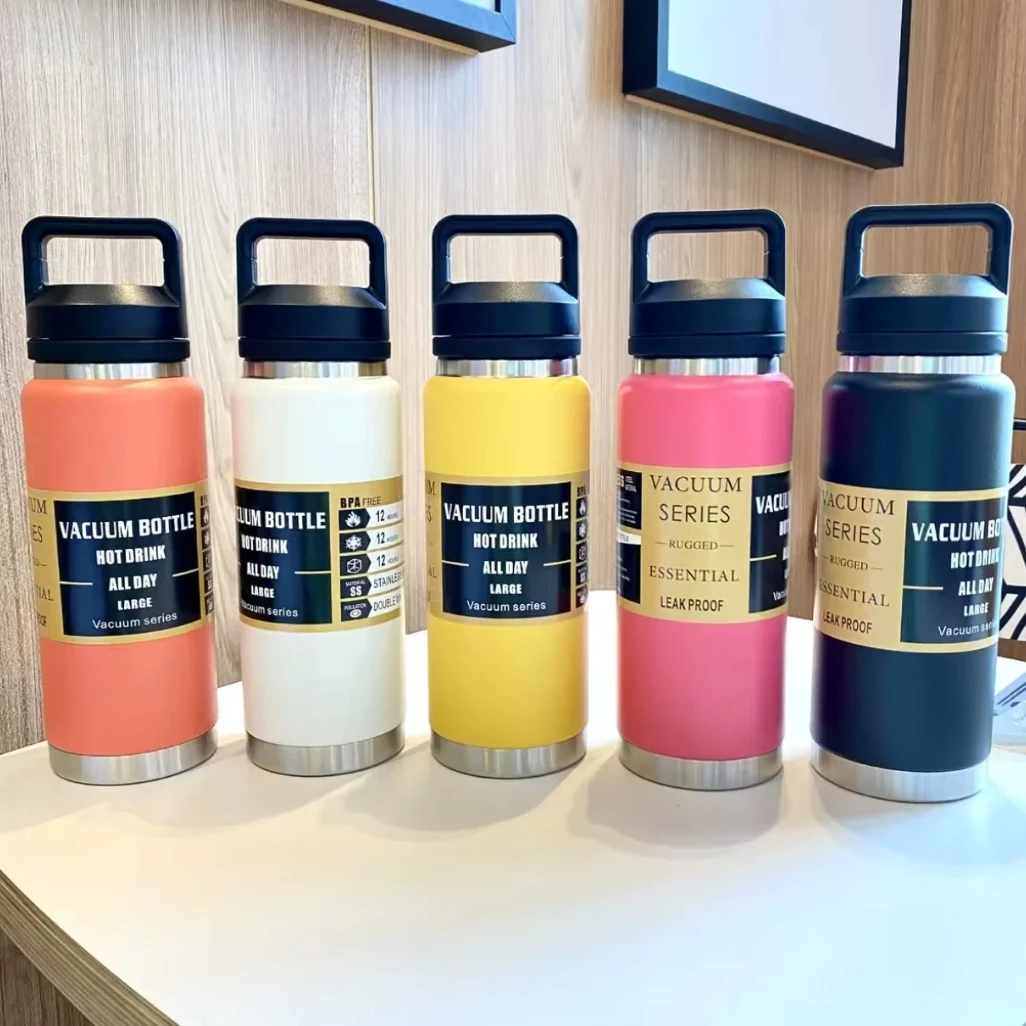 Hot-selling 304 stainless steel insulated water bottle, portable for outdoor use with a handle, suitable for sports
