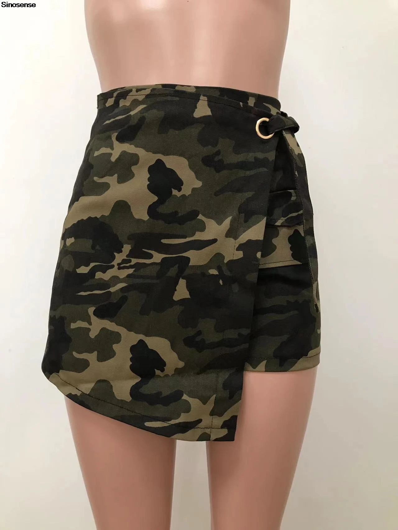 Shorts femininos camuflados de cintura alta, saias slim fit, streetwear casual Y2K, calça curta de verão com bolsos