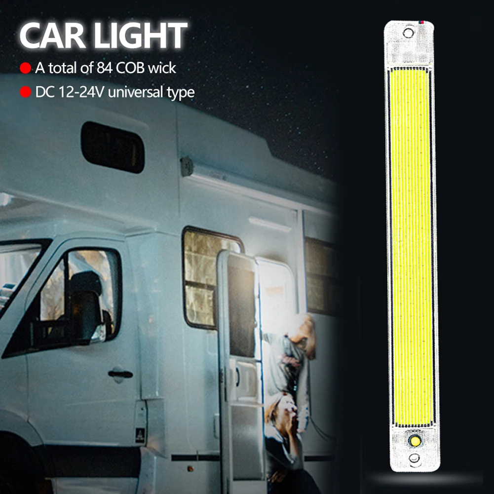 84 LED 10W Car Interior Led Light Bar White Light Tube with Switch for Van Lorry Truck RV for Camper