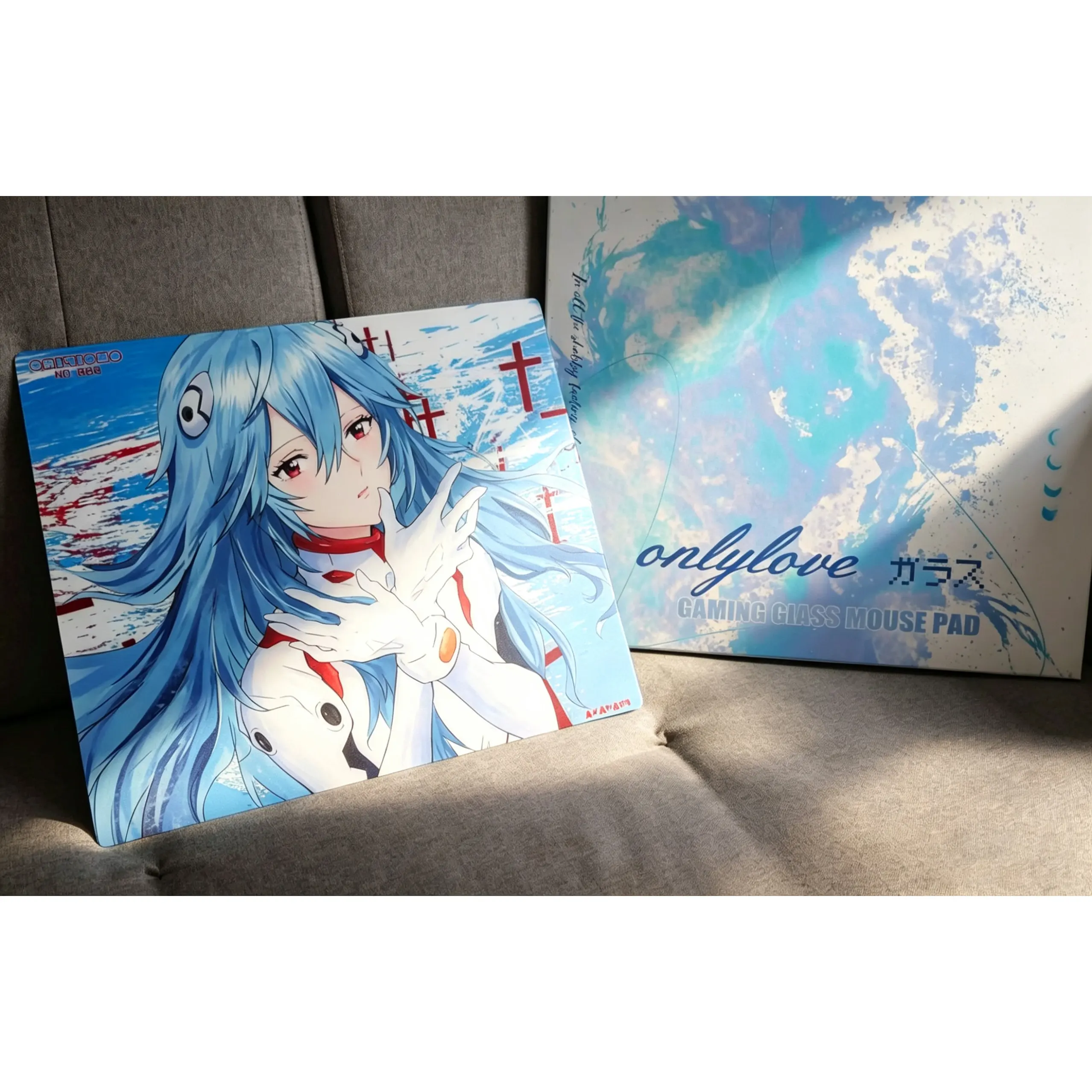 Custom Wave Maiden Theme 2mm Ultra-Thin Esports Glass Mousepad, Speed Pad Ripple Beauty for Competitive Action Game Gift