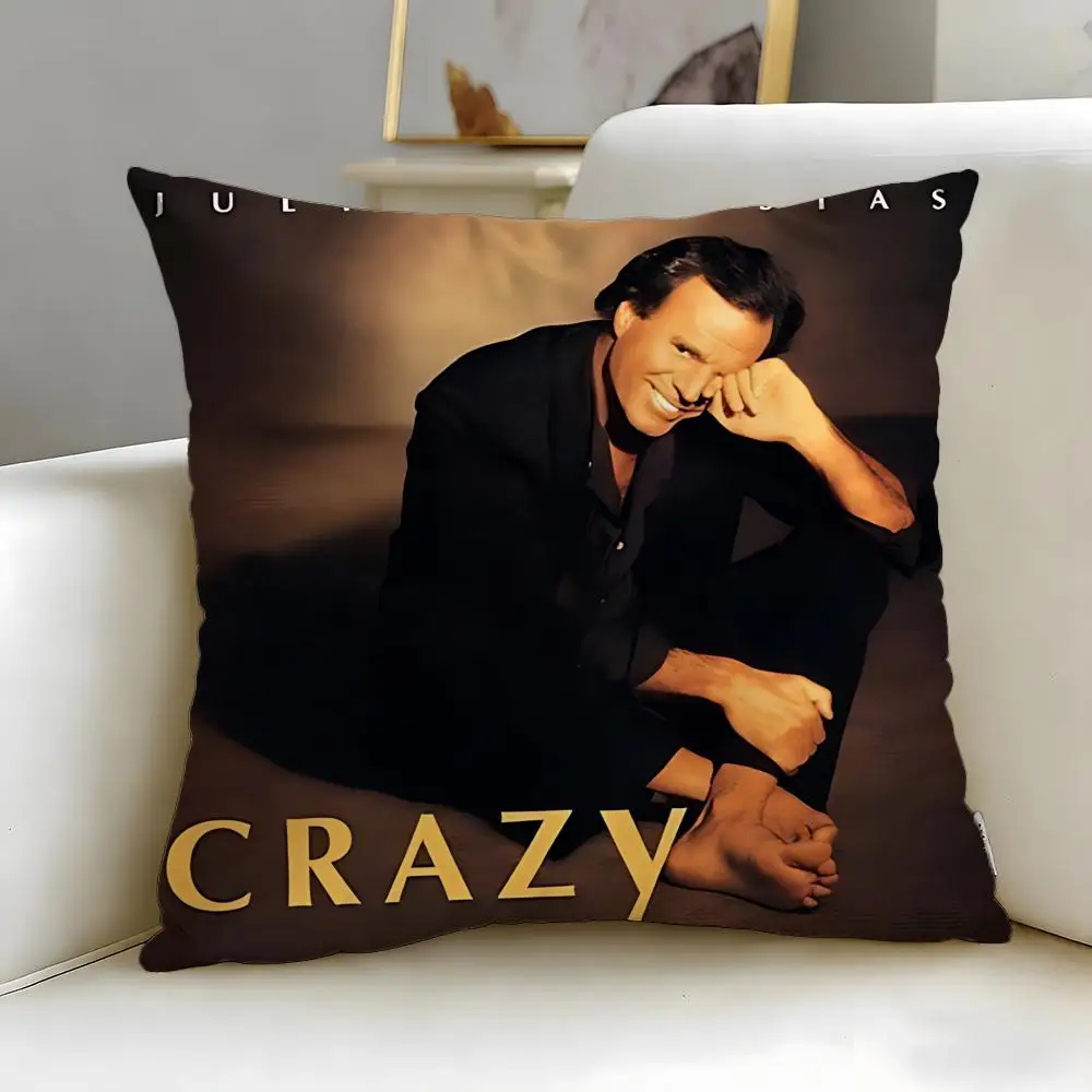 Celebrity Julio Iglesias Cushion Cover Soft & Easy-Wash Pillow Case – Versatile for Couch, Bed, Travel and Office