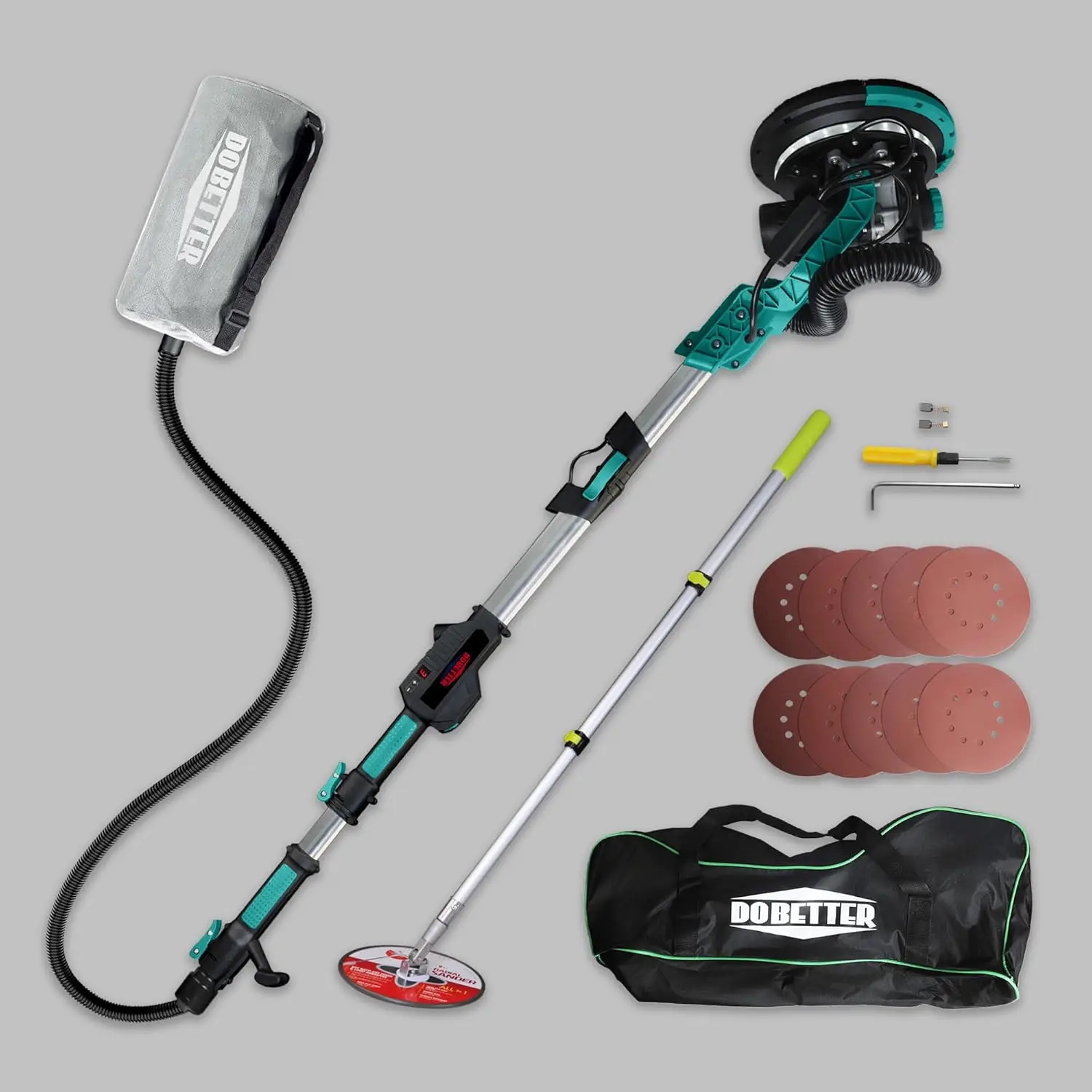 

Drywall Sander And Pole Sander Set, Popcorn Ceiling Removal Tool With Vacuum Dust Collector, Led Light, 900W Power Motor 900-180