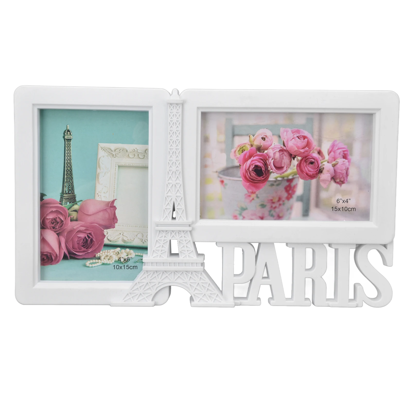 2Pcs Rectangle Photo Frame Home Decorative Photo Frame 2 Hole Wedding Picture Frame Ornamentsfor Bedroom Ornaments Party Picture