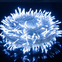 Natal LED Fairy String Lights, Holiday Party, Wedding Guirlanda, Icicle Light, Jardim ao ar livre, Pátio Decor Lamp, 8 modos, 30m, 50m, 100m