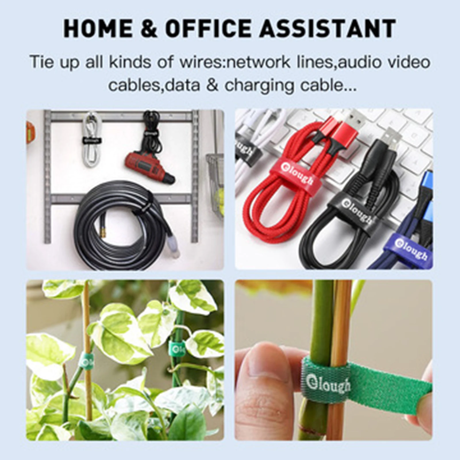 Fastening Tape Cable Ties Reusable Fastening Tape Cable Ties Hook Nylon Fastening Tape Tearable Wire Manager For Home