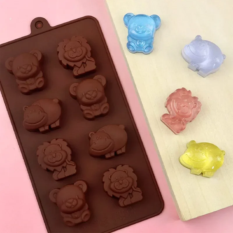 Cartoon Animal Bear Silicone Mold Fondant Moulds non-toxic Chocolate Ice Cube Cake Decorating Tools Kitchen Baking Accessories