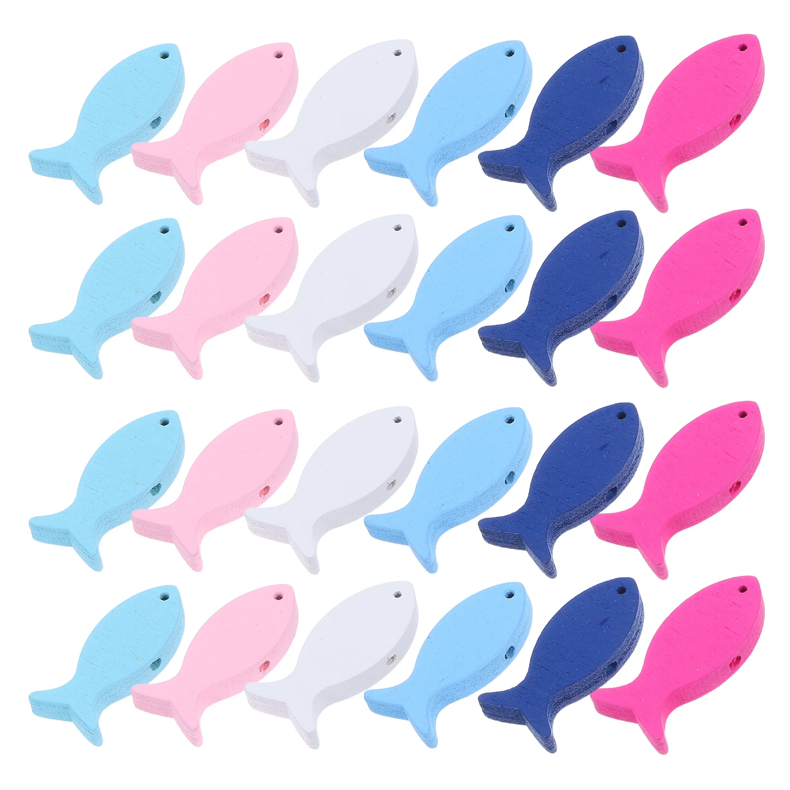 

100Pcs Wooden Fish Ornaments Durable DIY Handmade Home Decor Living Room Balcony Decoration Beach Theme Bathroom Decor