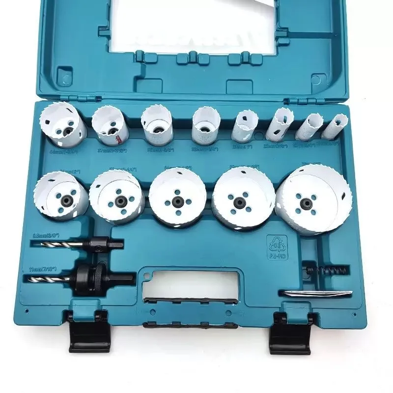 Makita Woodworking Opener Drill Bit Bimetallic Gypsum Board Tube Light PVC Plastic Iron Plate Opening Artifact 16 Piece Set