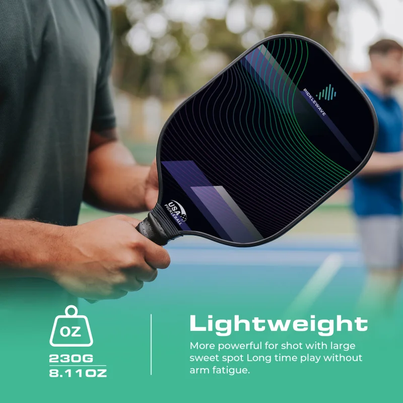 情熱の緑の線usapaPickleballパドル、グラスファイバー表面、高いグリットとスピン、エッジのないスポーツラケット、Pickleballパドル