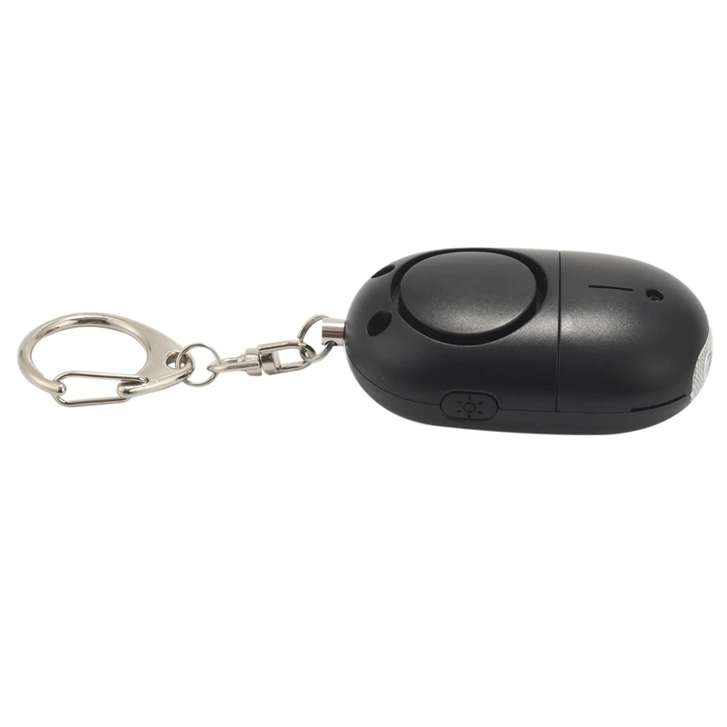 4X Personal Protection Alarm Keychain - 130 DB Loud Sonic Siren Device With Flashlight To Increase Safety(Black)