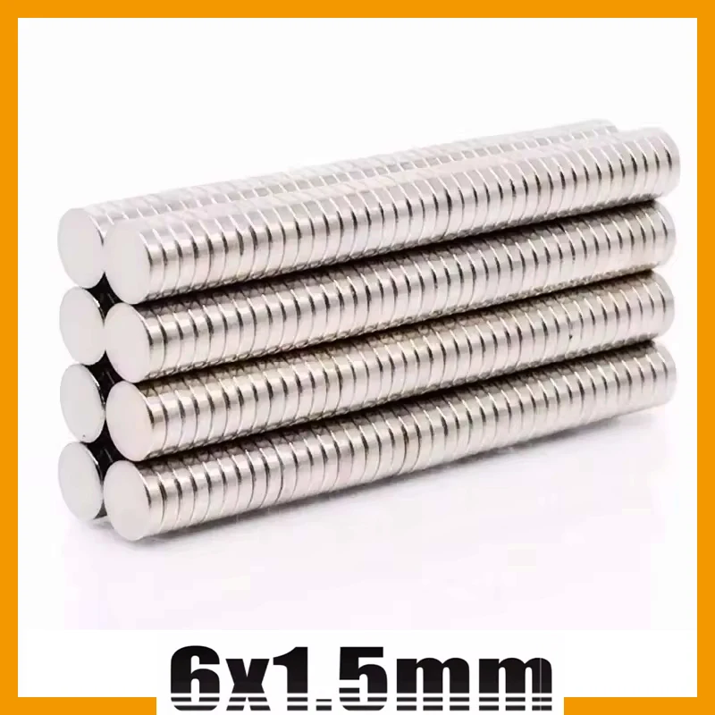 6x1.5mm 50-2000PCS Small Round Magnet 6x1.5 Strong Magnetic Magnet 6mm X 1.5mm Permanent Neodymium Magnets 6*1.5 Mm Hardware