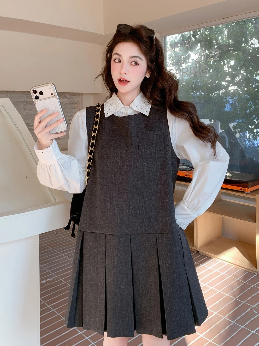 

Briti College Sle Woolen Vest Skirt irt Set Women's 2026 Spring Autumn New Age Reduction Two Piece Set Casual Chic