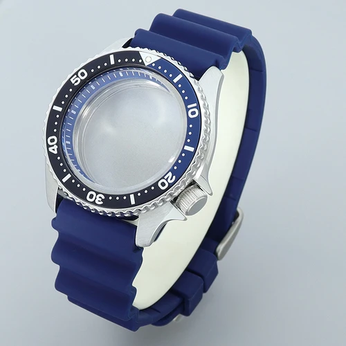 Imagen 2 del producto Caja de reloj plateada SKX 007 de 42mm con cristal de zafiro para movimiento NH35 NH36 NH34 4R36, piezas de reparación de caja de reloj para hombre con esfera de 28,5mm