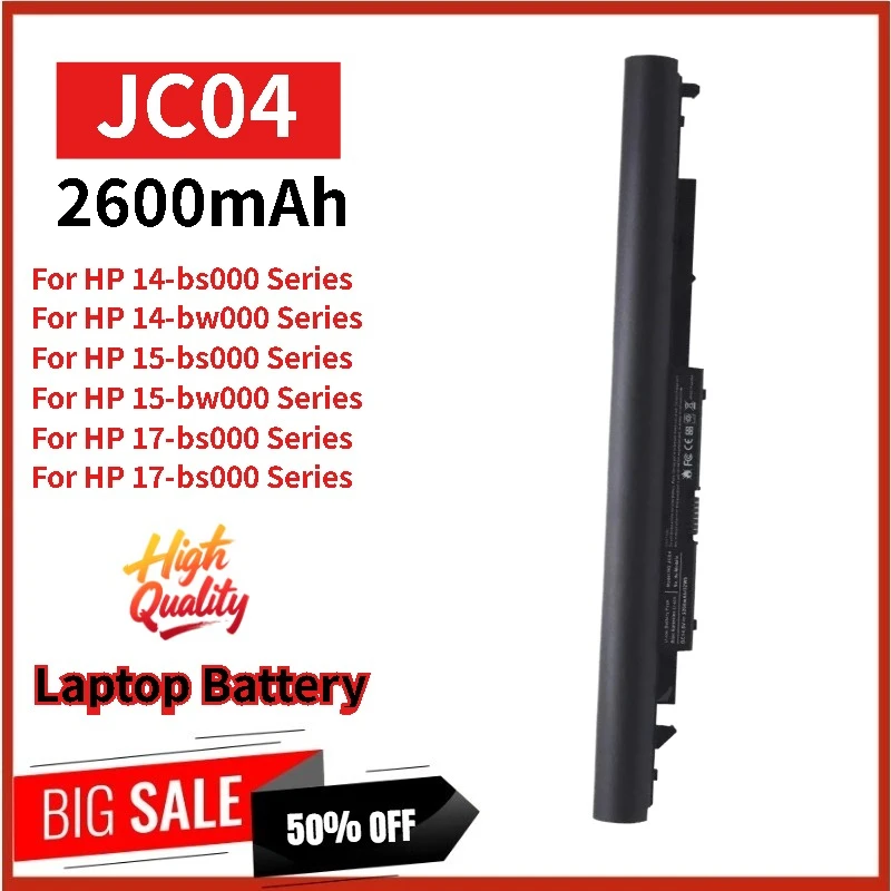 

High Quality JC04 Laptop Battery 14.8V 2600mAh For HP 245 240 246 250 Q186 Q187 C130 G6 TPN-W129 W130 C129 HSTNN-LB7 WPB6Y