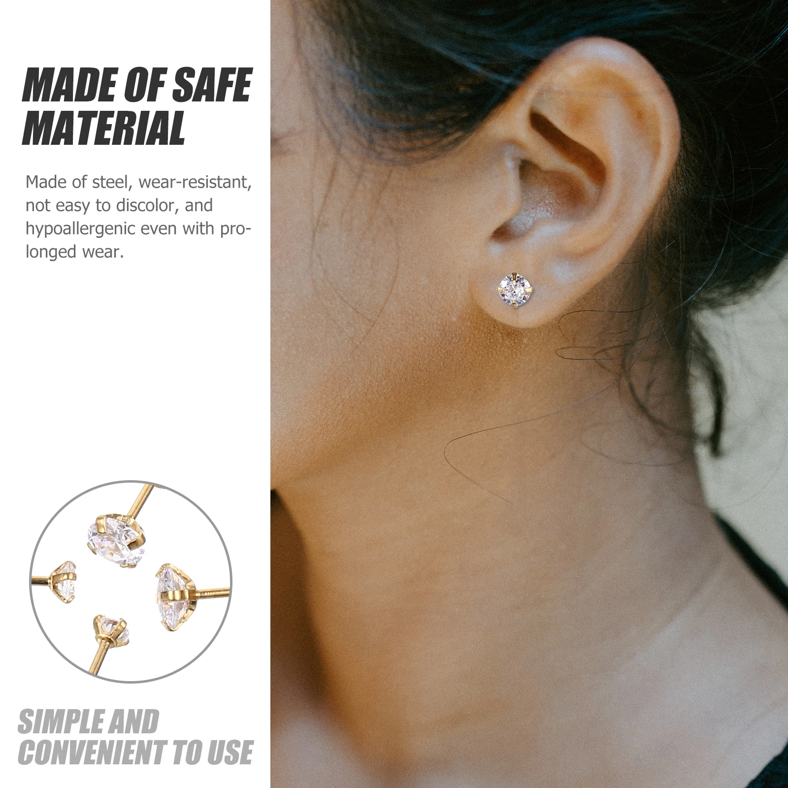 

Zircon Earrings For Women Girls Ear Studs Set Wear-Resistant Hypoallergenic Dazzling Fashion Trendy Ear Jewelry