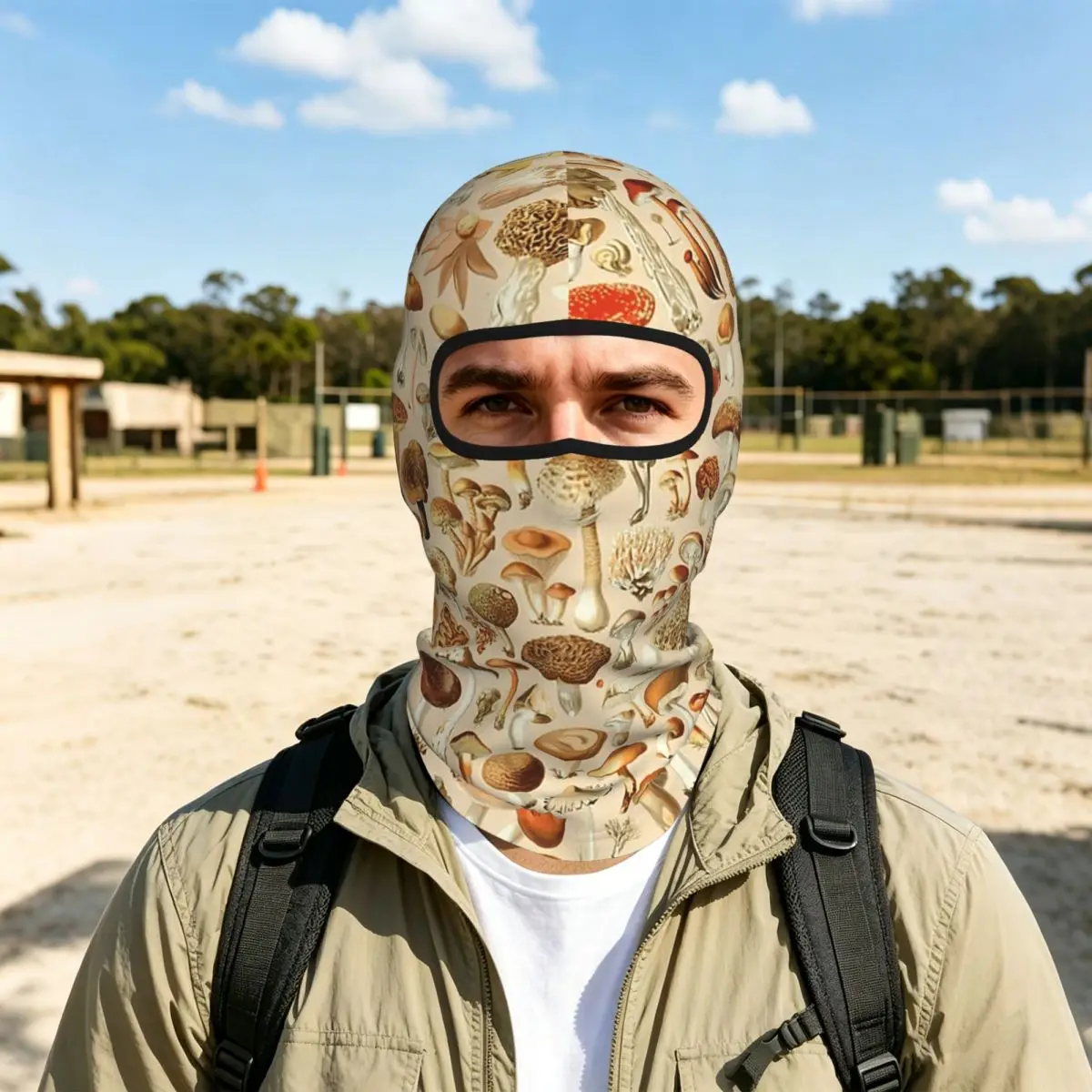 Vintage Mushroom Collection Breathable Thin Balaclava Full Face Mask Sun Protection Neck Gaiter For Motorcycle Cycling Outdoor