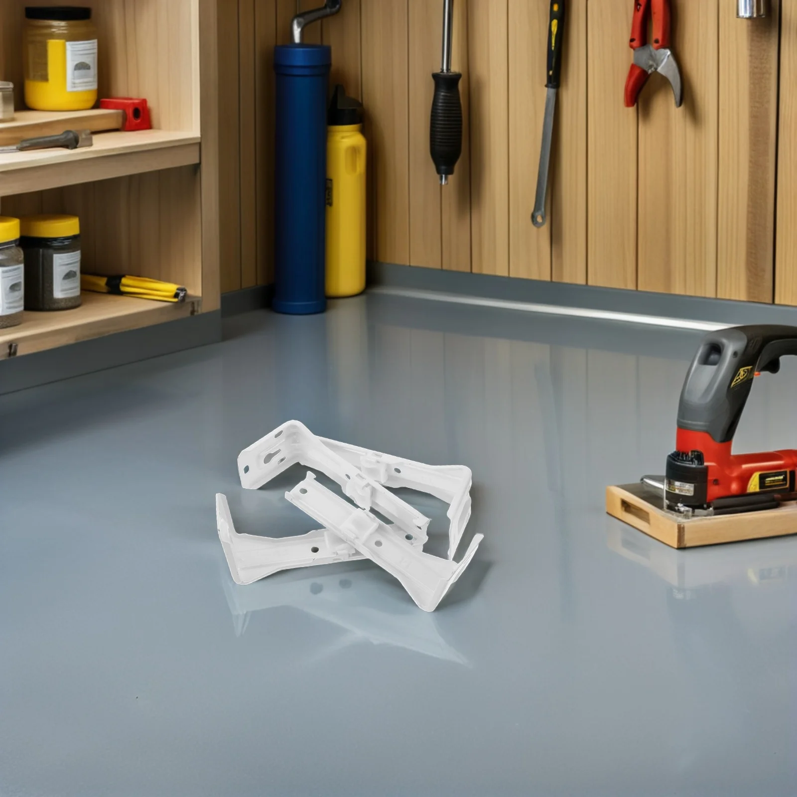 

4Pcs Iron Curtain Rail Mounting Brackets Sturdy Support Hardware Easy Installation Wall Ceiling Home Decor Bracket