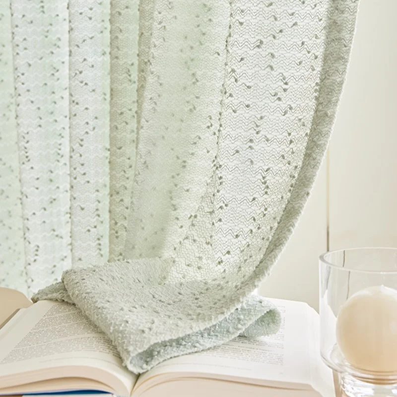 

Classical green embroidery curtains for bedroom living room curtains bay windows tulle yoga studio French green custom size