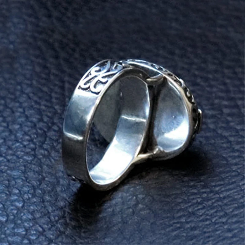 S925 Pure Silver Vampire Diaries Damon Rings 2022 Trend Translucent Blue Spinel Wide Version Domineering Wave Of Men\'s Rings