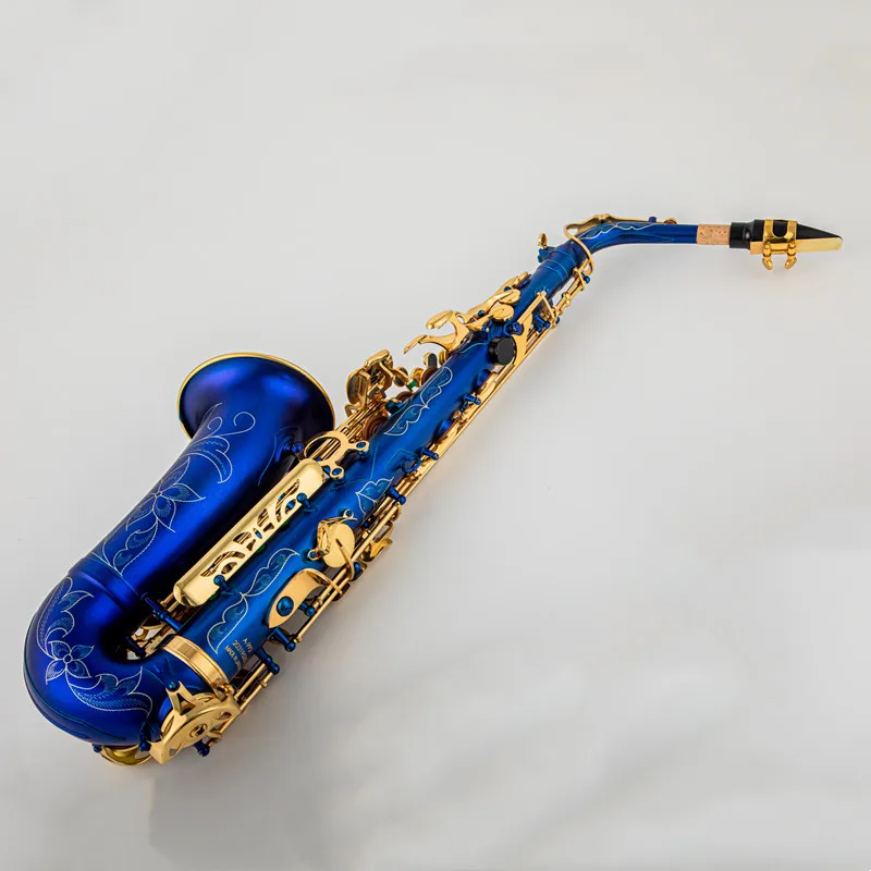 New Japan Retro Eb Alto Saxophone Unique Matte Black red blue purple Plated Carved Surface E Flat Instrument Sax With Case