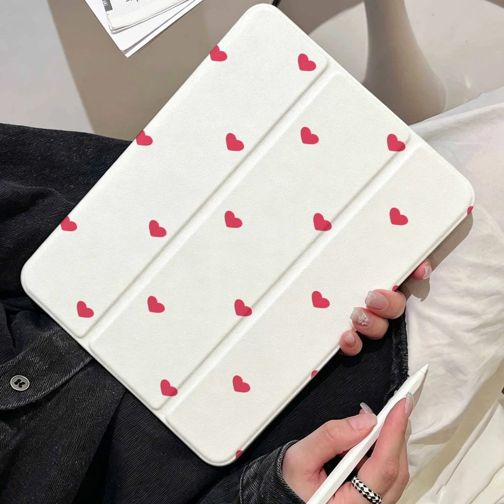 Red Heart Love For Samsung Galaxy Tab A8 A9 A11 S6 S7 S8 S9 S10 S11 FE Plus Lite With Pen Slot Tablet Case