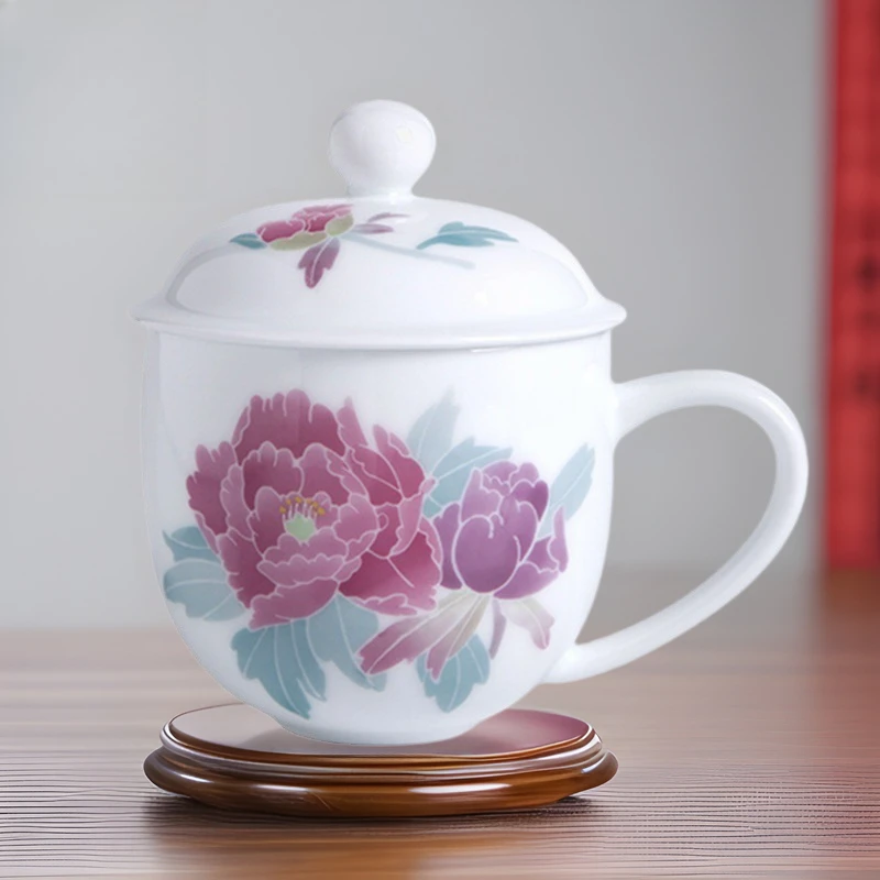 

Exquisite Hand Painted Porcelain Tea Cup Under Glaze Five Colors Imperial Concubine Ceramic Cup for Women Office Gift Caneca