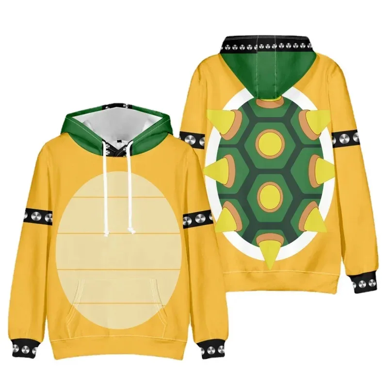 Super Brothers Bowser Cosplay Costume for Men  Women Pants Hoodies Harajuku Streetwear Fashion 3D Printed Sweatshirts Jacket